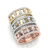 14k Gold floating Diamond Stackable Band - Abtin & Company 
