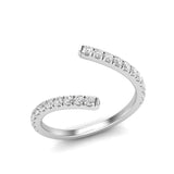 14K Gold Diamond Bypass Stackable Fashion Ring - Abtin & Company 