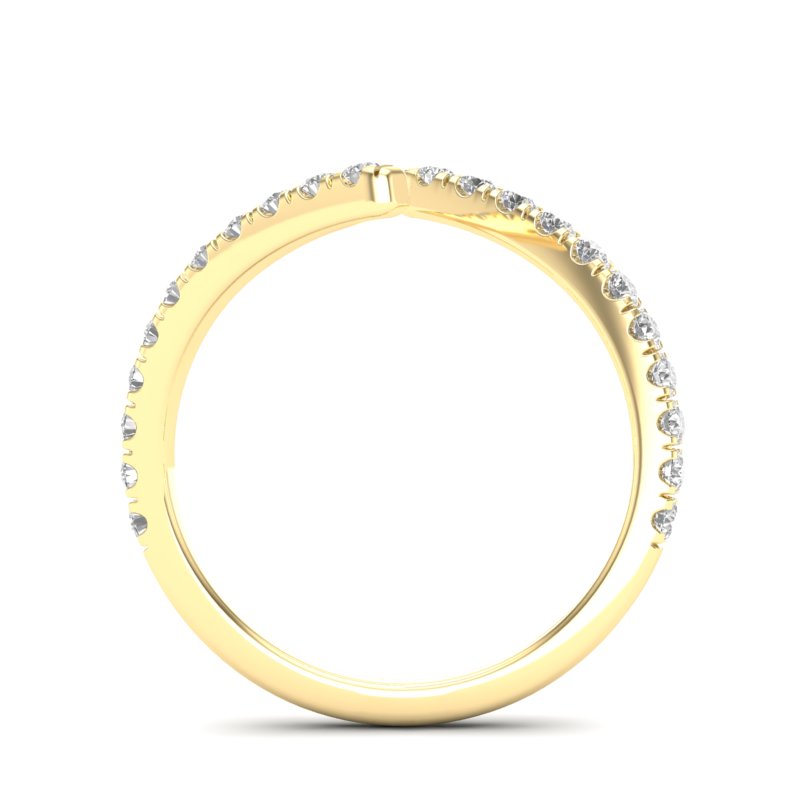 14K Gold Diamond Bypass Stackable Fashion Ring - Abtin & Company 