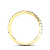 14K Gold Diamond Bypass Stackable Fashion Ring - Abtin & Company 