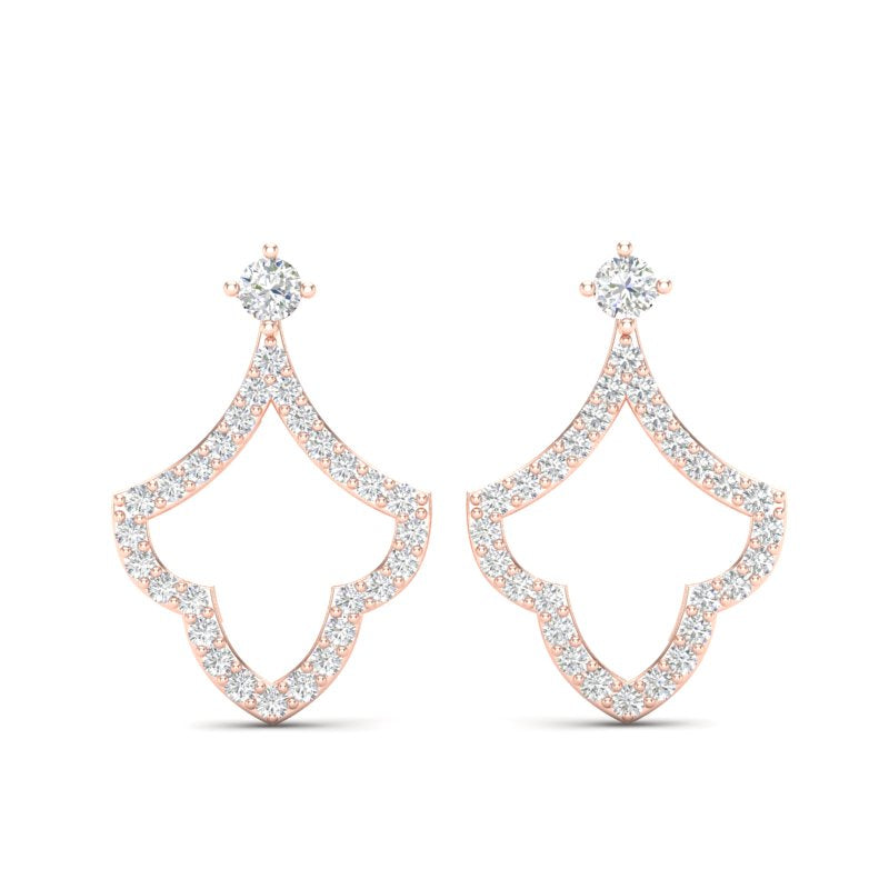 14k Gold Teardrop Fashion Diamond Earring - Abtin & Company 