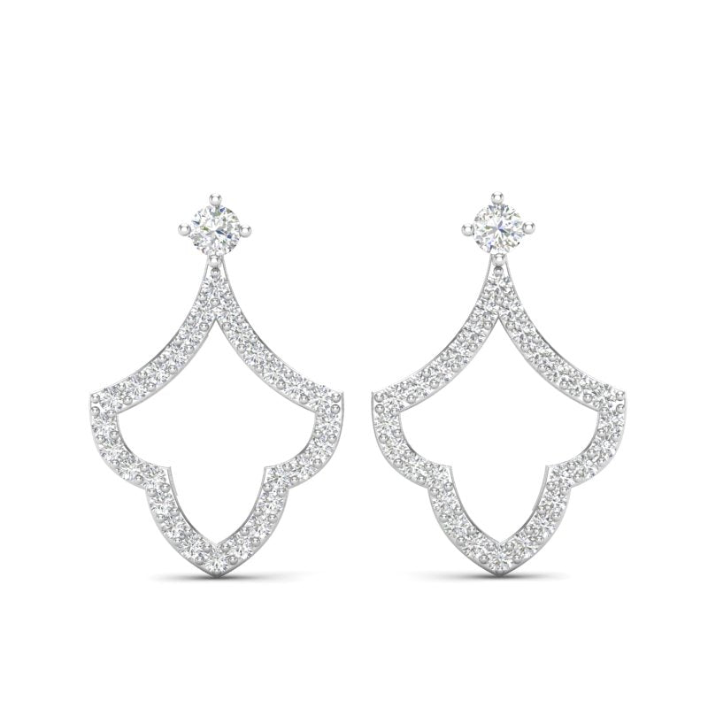 14k Gold Teardrop Fashion Diamond Earring - Abtin & Company 