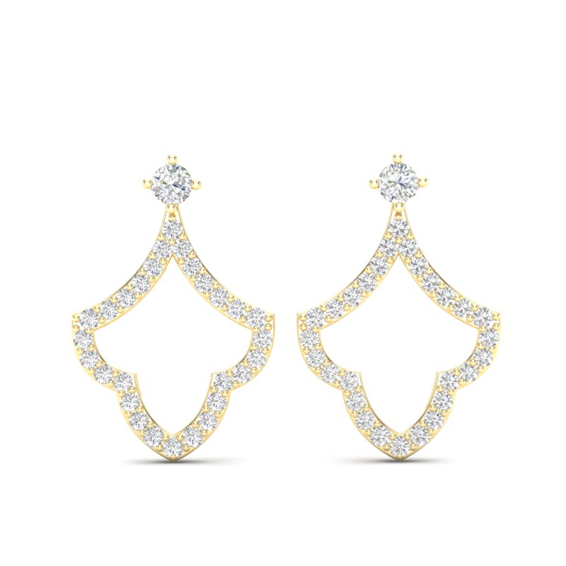 14k Gold Teardrop Fashion Diamond Earring - Abtin & Company 