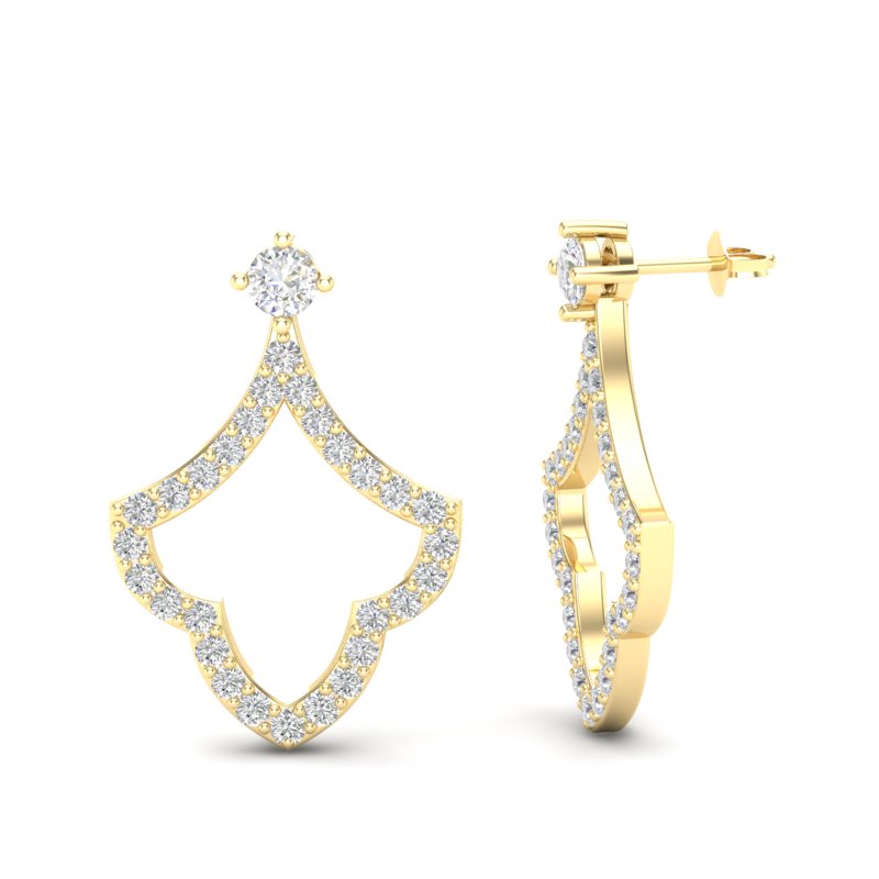 14k Gold Teardrop Fashion Diamond Earring - Abtin & Company 