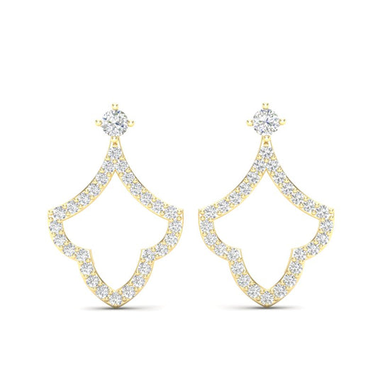 14k Gold Teardrop Fashion Diamond Earring - Abtin & Company 