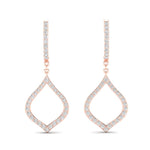 14k Gold Diamond Open Pear-shaped Drop Earring - Abtin & Company 