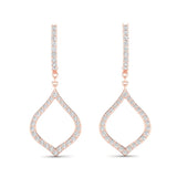 14k Gold Diamond Open Pear-shaped Drop Earring - Abtin & Company 