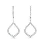 14k Gold Diamond Open Pear-shaped Drop Earring - Abtin & Company 