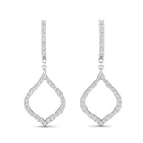 14k Gold Diamond Open Pear-shaped Drop Earring - Abtin & Company 