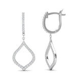 14k Gold Diamond Open Pear-shaped Drop Earring - Abtin & Company 