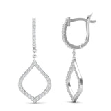 14k Gold Diamond Open Pear-shaped Drop Earring - Abtin & Company 