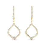 14k Gold Diamond Open Pear-shaped Drop Earring - Abtin & Company 