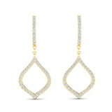 14k Gold Diamond Open Pear-shaped Drop Earring - Abtin & Company 
