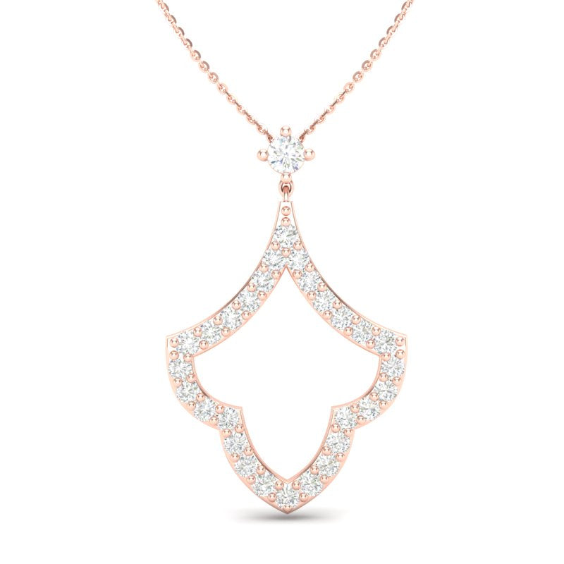 14K Gold Teardrop Diamond pendant - Abtin & Company 