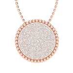 14K Gold Round Medallion Diamond Pendant - Abtin & Company 