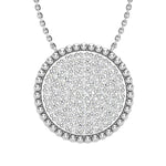 14K Gold Round Medallion Diamond Pendant - Abtin & Company 