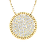 14K Gold Round Medallion Diamond Pendant - Abtin & Company 