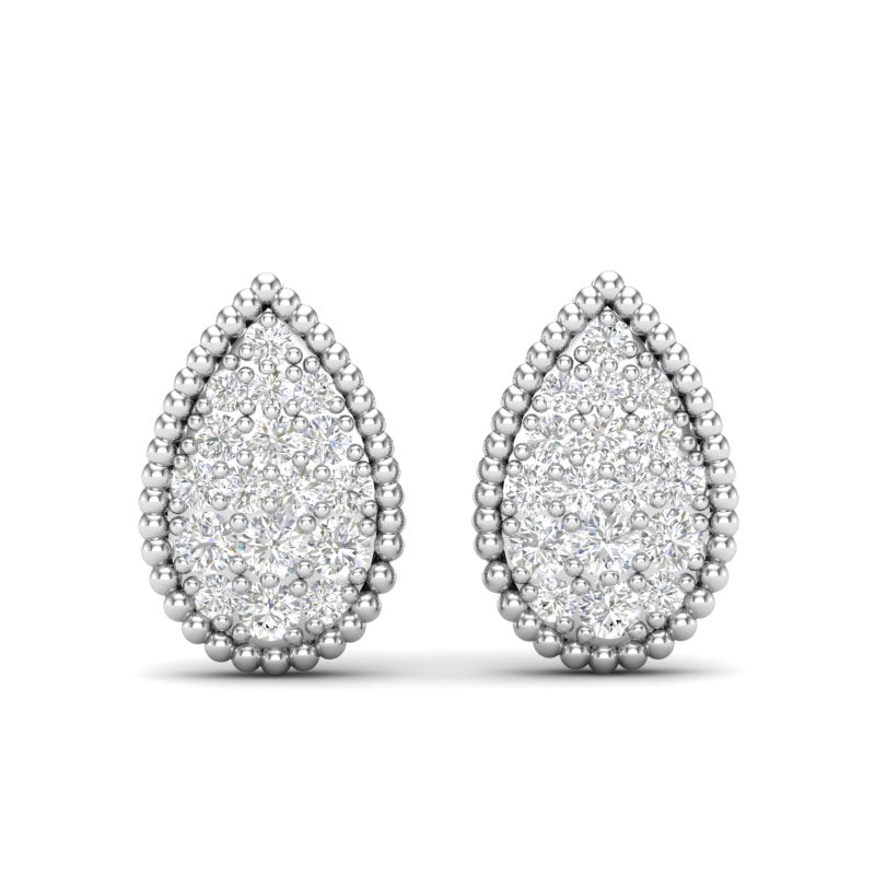 14k Gold Teardrop Diamond Fashion Earring - Abtin & Company 