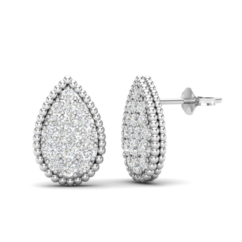 14k Gold Teardrop Diamond Fashion Earring - Abtin & Company 