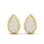 14k Gold Teardrop Diamond Fashion Earring - Abtin & Company 