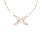 14K Gold Diamond Geometric X Pendant - Abtin & Company 
