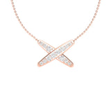 14K Gold Diamond Geometric X Pendant - Abtin & Company 