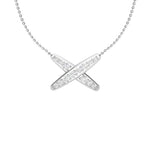 14K Gold Diamond Geometric X Pendant - Abtin & Company 