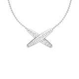 14K Gold Diamond Geometric X Pendant - Abtin & Company 