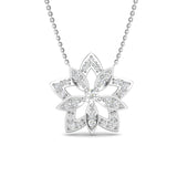 14K Gold Geometric Flower Diamond Pendant - Abtin & Company 
