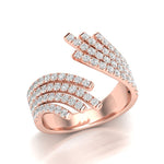 14K Gold Diamond Bypass Fashion Ring - Abtin & Company 