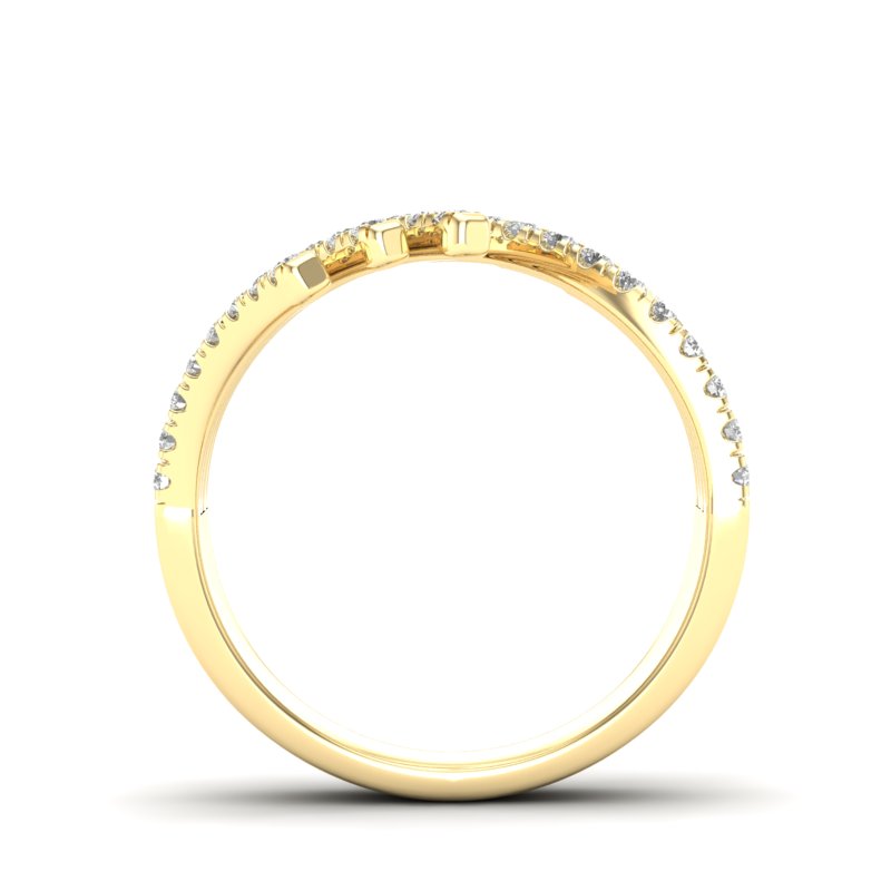 14K Gold Diamond Bypass Fashion Ring - Abtin & Company 