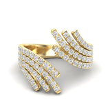 14K Gold Diamond Bypass Fashion Ring - Abtin & Company 