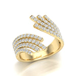 14K Gold Diamond Bypass Fashion Ring - Abtin & Company 
