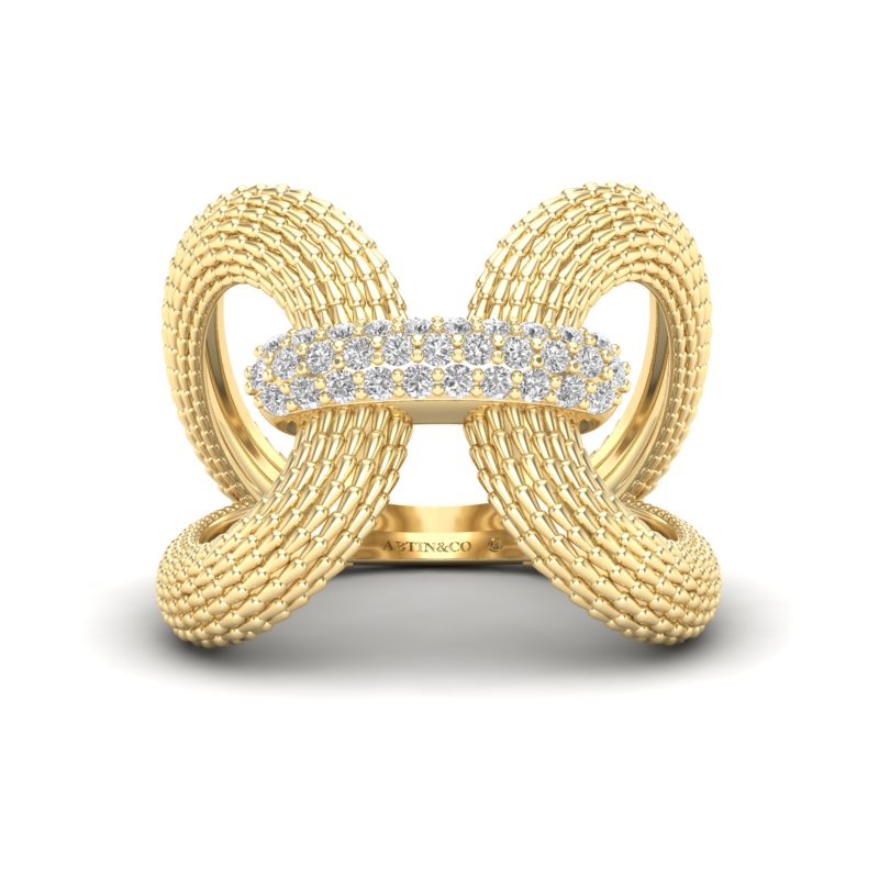 14K Gold Luxe Papillon Diamond Ring - Abtin & Company 
