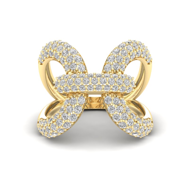 14K Gold Luxe Papillon Diamond Ring - Abtin & Company 