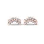 14K Gold Chevron Diamond Stud Earrings - Abtin & Company 