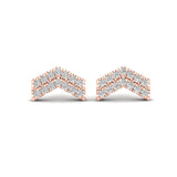 14K Gold Chevron Diamond Stud Earrings - Abtin & Company 