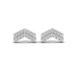 14K Gold Chevron Diamond Stud Earrings - Abtin & Company 