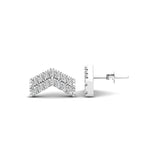 14K Gold Chevron Diamond Stud Earrings - Abtin & Company 