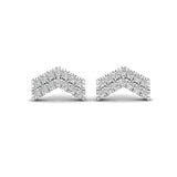 14K Gold Chevron Diamond Stud Earrings - Abtin & Company 