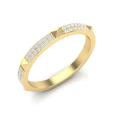 14k Gold Diamond Spike Pyramid Band Stacking Ring - Abtin & Company 