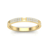 14k Gold Diamond Spike Pyramid Band Stacking Ring - Abtin & Company 