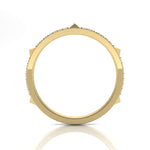 14k Gold Diamond Spike Pyramid Band Stacking Ring - Abtin & Company 