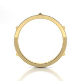 14k Gold Diamond Spike Pyramid Band Stacking Ring - Abtin & Company 