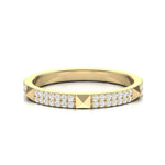 14k Gold Diamond Spike Pyramid Band Stacking Ring - Abtin & Company 