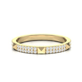 14k Gold Diamond Spike Pyramid Band Stacking Ring - Abtin & Company 