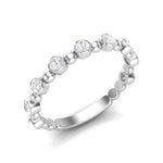 14k Gold Bead & Bezel Diamond Stackable Wedding Band - Abtin & Company 