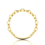 14k Gold Bead & Bezel Diamond Stackable Wedding Band - Abtin & Company 