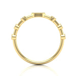 14k Gold Marquise Diamond Milgrain Bezel-Set Stackable Ring - Abtin & Company 