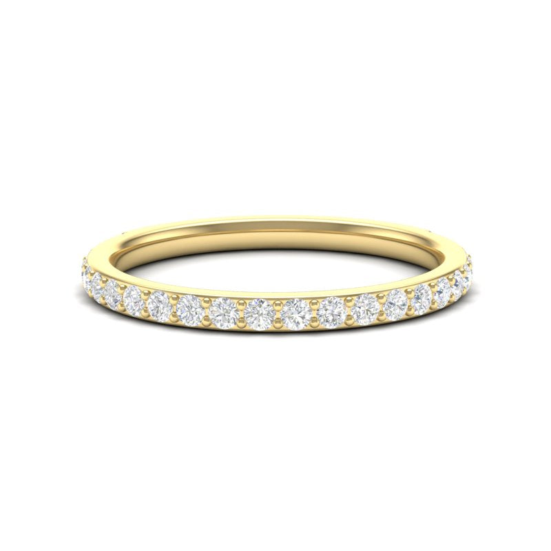 14k Gold Diamond Wedding Band Stackable Ring - Abtin & Company 